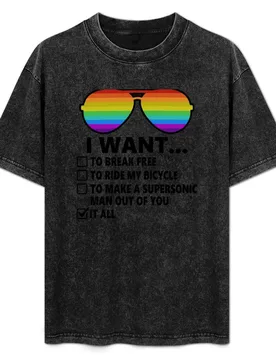 Funny Music lover Gift Bicycle Costume I Want It All T-Shirt Soft Cotton Print T-Shirt - Aliexpress - FashionsVida