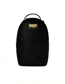 Zaino Gold Brick Luxe in similpelle martellata con fauci di squalo impresse e placca metallica dorata - Sprayground - FashionsVida