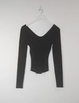 TSULLA LS RIB V-NECK TOP JSR female - XS - FashionsVida