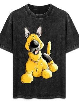 Happy German Shepherd T-Shirt Sports Casual Short Sleeve Cotton Tee - Aliexpress - FashionsVida