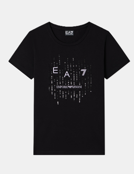 T-shirt con logo a contrasto donna nero