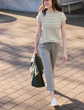 Street One Kurzarm T-Shirt mit Struktur female Grün