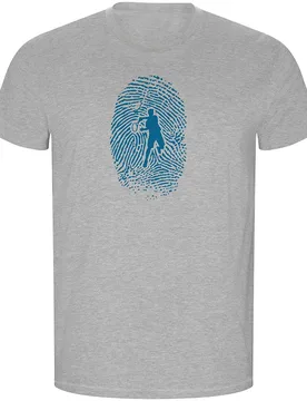 Tennis Fingerprint Eco Short Sleeve T-shirt Heather Grey 3XL - Kruskis - FashionsVida