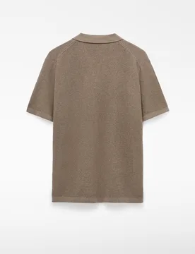 Polo de manga corta hombre de algodón con regular fit y cuello pico - Adolfo Dominguez - FashionsVida