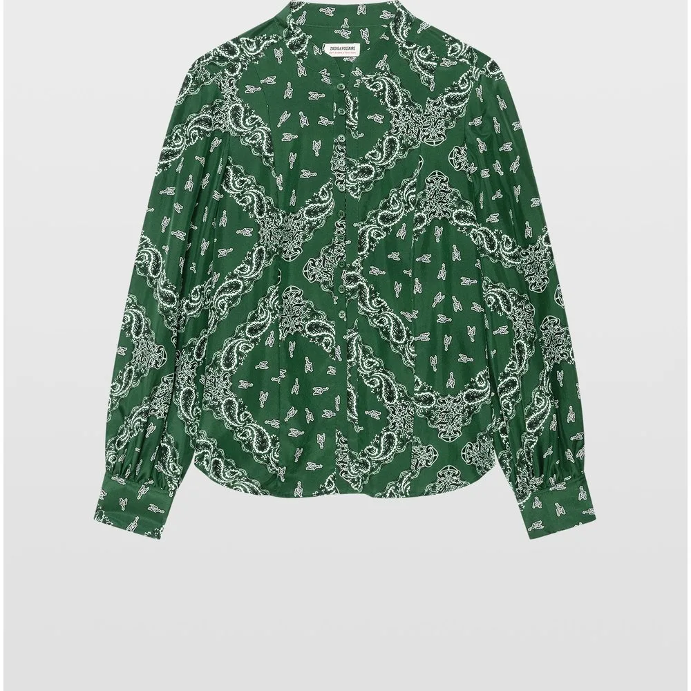 Zadig & Voltaire - Camisa de mujer estampada 100% seda de manga larga - Zadig & Voltaire - FashionsVida