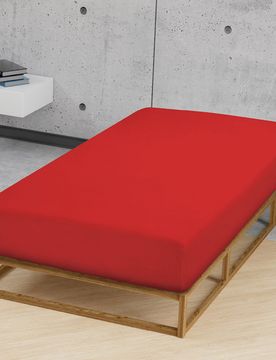 Feinjersey-Spannbetttuch rot, 1x 180x200 cm - 200x200 cm