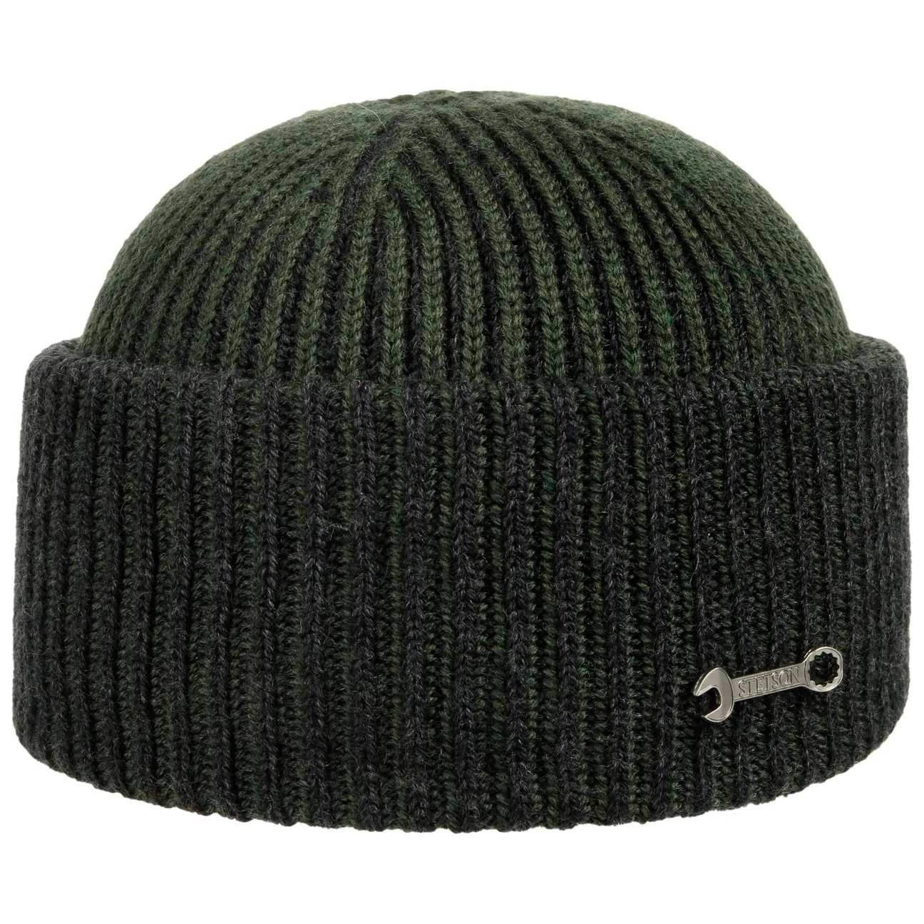 Salina Wool Beanie Hat with Cuff by - olive - Size: One Size - Stetson - FashionsVida