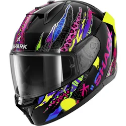 Casco Moto Integrale D-SKWAL 3 FAWN Nero Viola Giallo taglia M