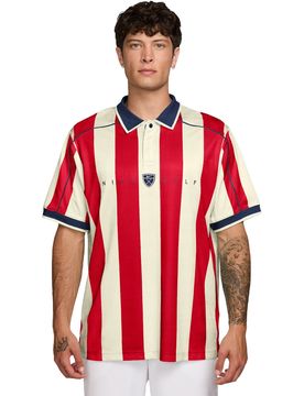 Golf Polo Fairway Fresh Loose, weiß/rot/navy s