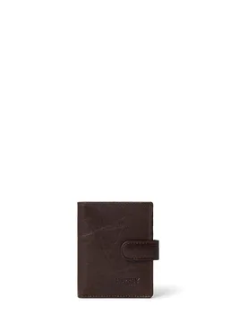Mens Accessories Popper Wallet In Chocolate - Brown Leather - One Size - Osprey London - FashionsVida