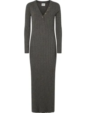 Robe Longue à Manches Longues Izabel Dark Grey Marl M - Pepe jeans - FashionsVida
