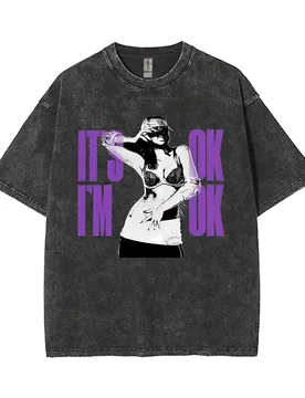Washed Vintage Tate Mcrae So Close To What Miss Possessive It Is Ok I'm Ok T-shirt Men Women Fashion Casual Oversized T Shirts - Aliexpress - FashionsVida