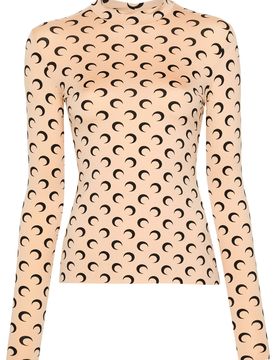 High Neck Moon Printed Top - Size S