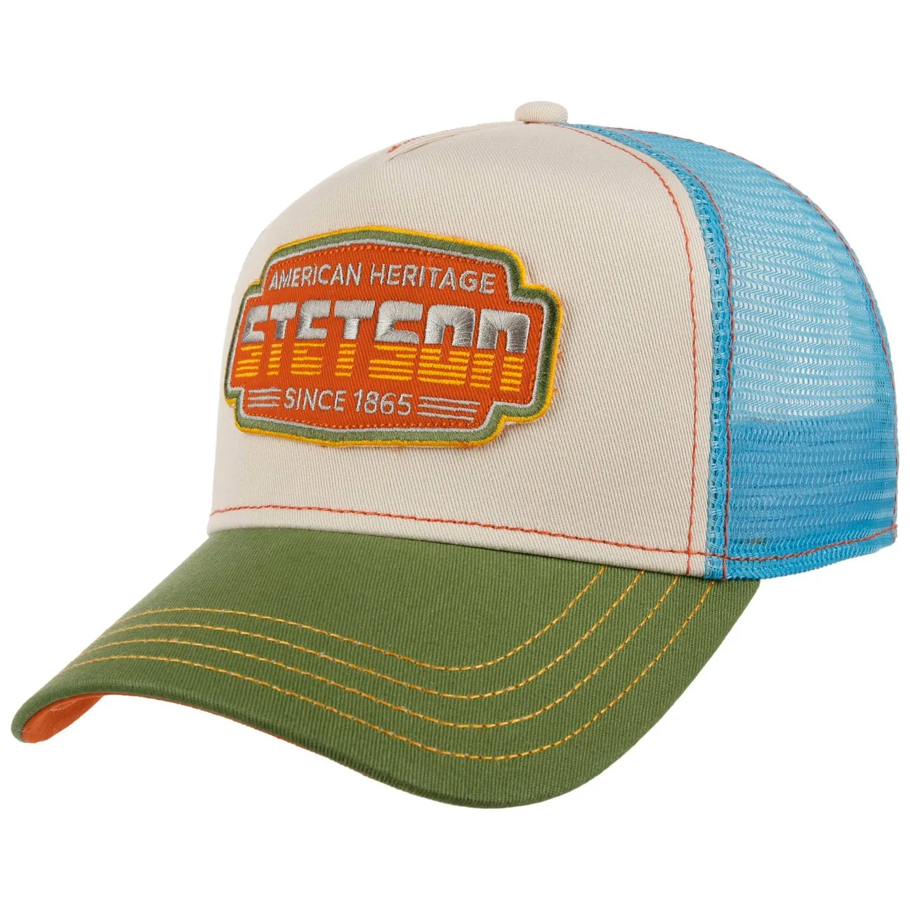 Lightning Trucker Cap by - green-blue - Size: One Size - Stetson - FashionsVida