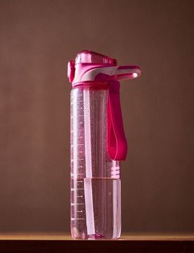 Borraccia con scala graduata e manico - rosa