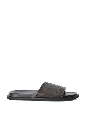 Leather Sliders Brown male - Dune london - FashionsVida