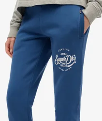 Superdry Damen Premium Script Entry Jogginghose Dark Blue - Größe: 44