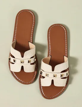 Sandalias romanas planas tejidas casuales para mujer, pantuflas de moda sin cordones, esencial para vacaciones, adecuadas para primavera, verano, exte - Shein - FashionsVida