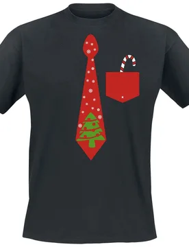 T-Shirt - Weihnachtskrawatte - M bis 3XL - für Männer - Größe 3XL - schwarz - Männer - male - Sprüche - FashionsVida