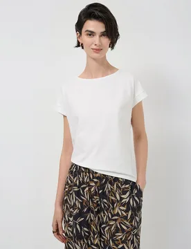 Camiseta de mujer sin mangas oversize con bordado - Roberto Verino - FashionsVida