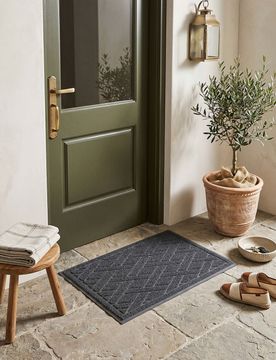 Zerbino in vinile con motivo geometrico - grigio scuro