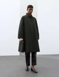 Pure Cotton Checked Collared Longline Car Coat Multi female