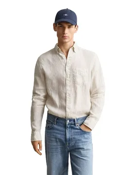 Camicia A Maniche Lunghe 320120 Sand M - Gant - FashionsVida