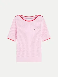 Kurzarm Pullover Rosa M