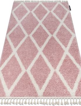 Teppiche Teppich Berber Troik A0010 Rosa / Weiß 80x150 Cm 80x150 Cm