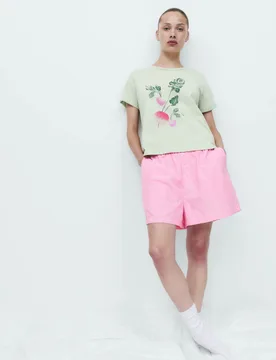 Pure Cotton Striped Pyjama Shorts Medium Rose female - M&S - FashionsVida