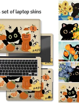 Universal Cat flowers Cover Laptop Stickers Skins 13"14"15.6"17" Sticker Cute Protective Sticker for Macbook/Lenovo/HP/Asus/ROG - Aliexpress - FashionsVida