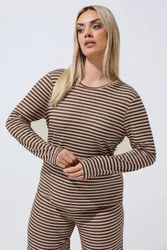 Women's Stripe Long Sleeve Top Size: 26-28 - Multicolor - Size: 26-28