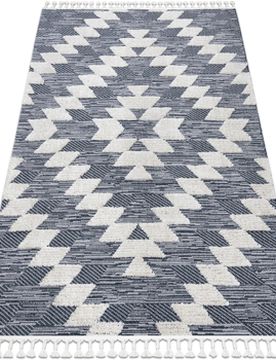 Teppiche Teppich Sevilla Z250a Diamanten Blau / Grau 80x150 Cm 80x150 Cm