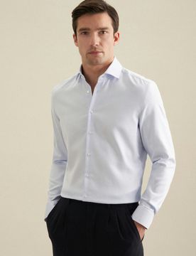 Slim Business Hemd Struktur Blau 43