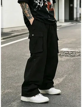 Pantalones casuales y deportivos con múltiples bolsillos para hombre, pantalones cargo de moda para primavera y otoño - Shein - FashionsVida