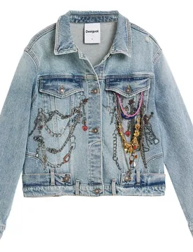 Vaquera de mujer denim estampada - Desigual - FashionsVida