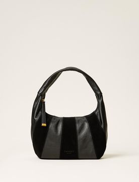 Besace en cuir velours et cuir