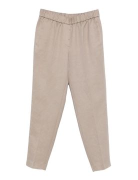 Pantaloni marroni con elastico in vita