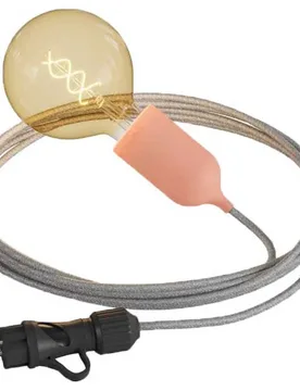 Cables Lampe Suspendue Avec Ampoule Snake Eiva Pastel 5 M Salmon One Size - Creative - FashionsVida
