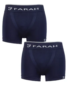Mens 2 Pack Seamless Trunks Navy S - Blue - Size: Small - Farah - FashionsVida