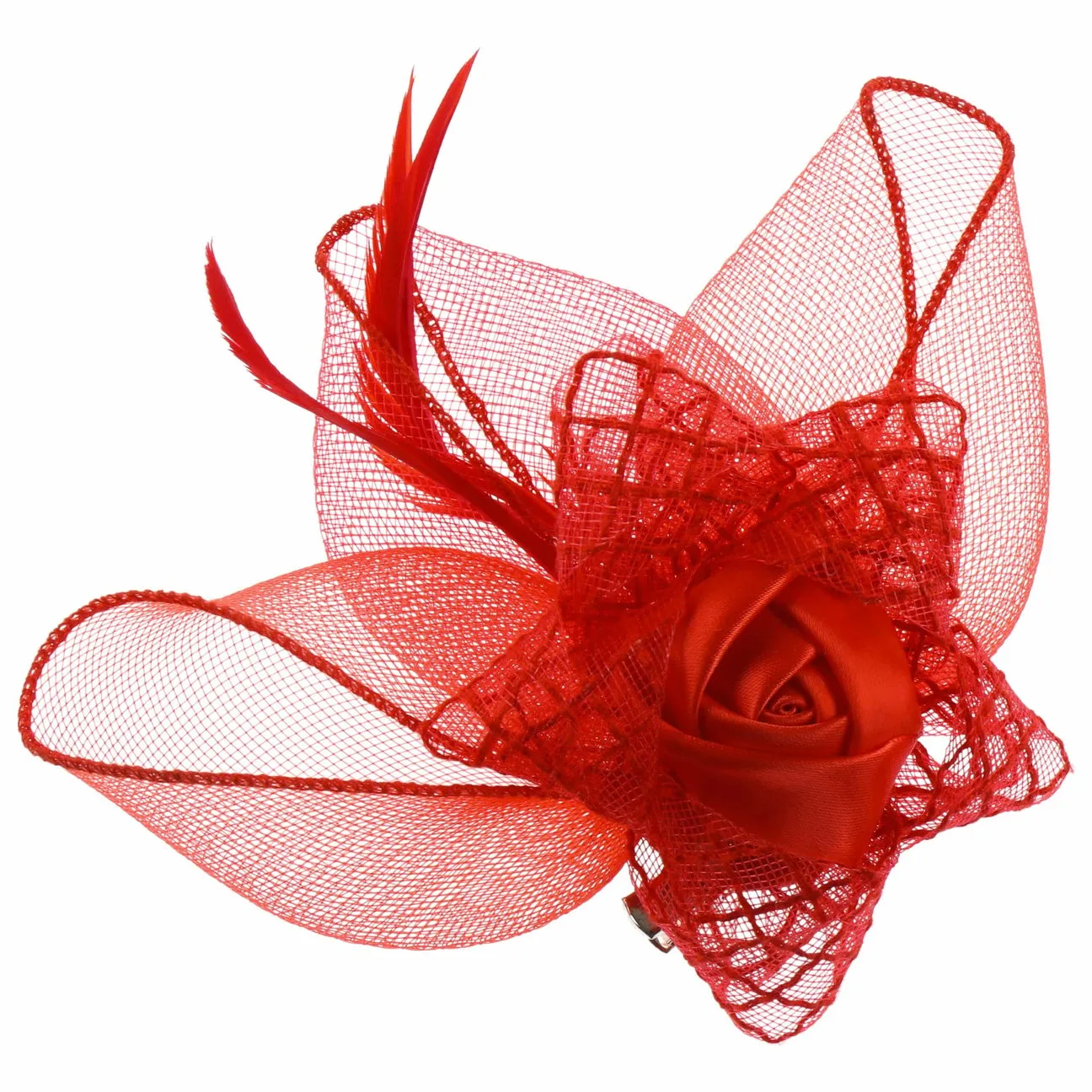 Roses Fascinator with Clip by - red - Damen - Size: One Size - McBURN - FashionsVida