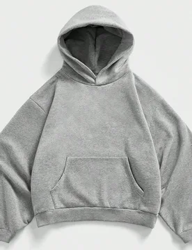 Sudadera con capucha gris claro holgada y casual para hombre con mangas extra holgadas y curvas, otoño - Shein - FashionsVida