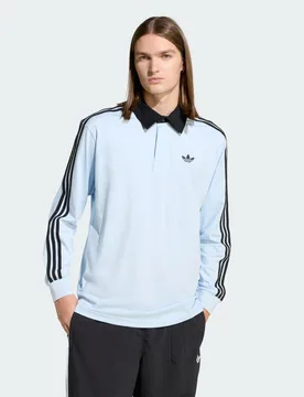 POLO 3 STRIPES RUGBY LONG SLEEVE XS Crystal Sky - Adidas - FashionsVida