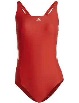 Mid 3-Streifen Badeanzug Damen Badeanzug, rot 42