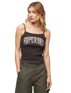 T-shirt Sans Manches Retro Rocker Graphic Rib Carbon Grey S-M