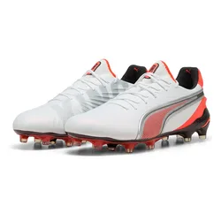 Chaussures De Football King Ultimate Fg/ag White / Silver / Glowing Red / Black EU 45