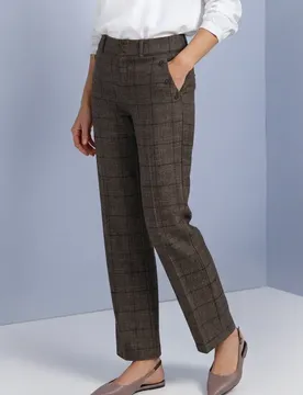 High Waist Straigt Leg Hose im Casual Fit female Braun