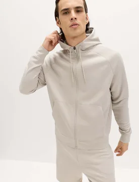 Performance Jersey Zip through Hooded Jacket Medium Beige male - Goodmove - FashionsVida