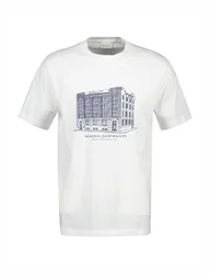 Pure Cotton Store Graphic T-Shirt Cream Mix male
