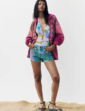 Short en jean imprimé BLUE 34 female - Desigual - FashionsVida
